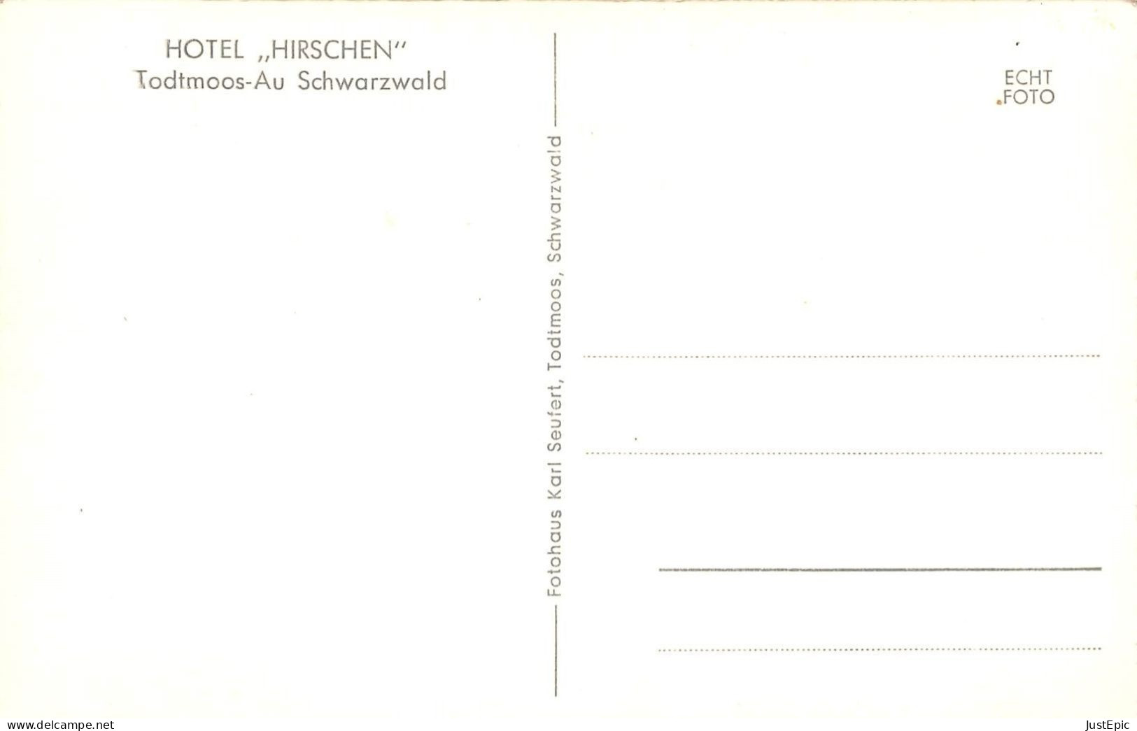 TODTMOOS-AU Schwarzwald  - CPSM ±1960 - Hôtel HIRSCHEN  - Photohaus Karl SEUFERT - Todtmoos