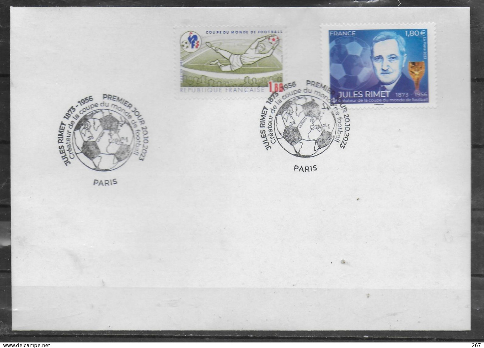 FRANCE  Lettre FDC 2023  Jules Rimet  Football Soccer Fussball - Other & Unclassified