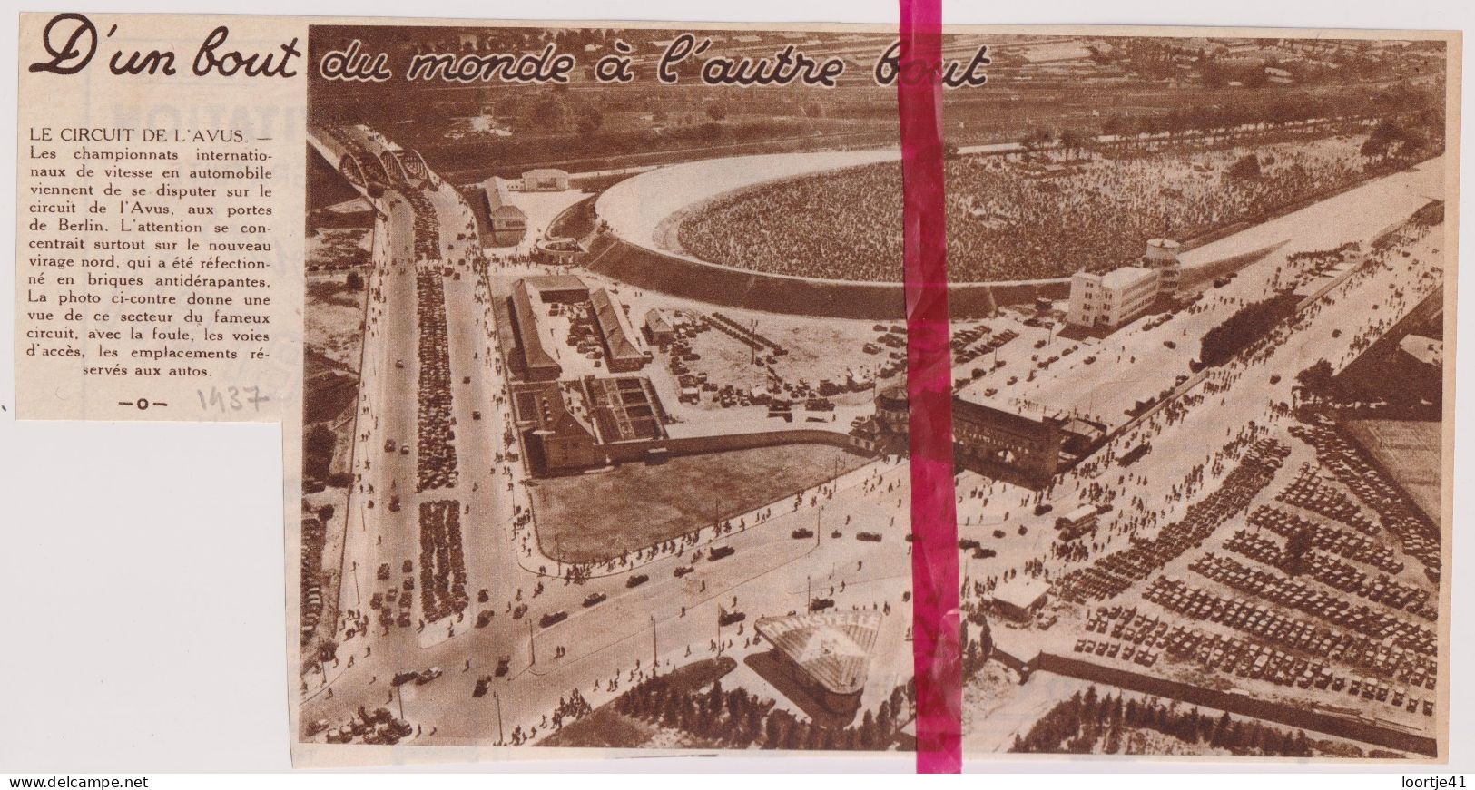 Berlin - Le Circuit D' Avus - Orig. Knipsel Coupure Tijdschrift Magazine - 1937 - Non Classés