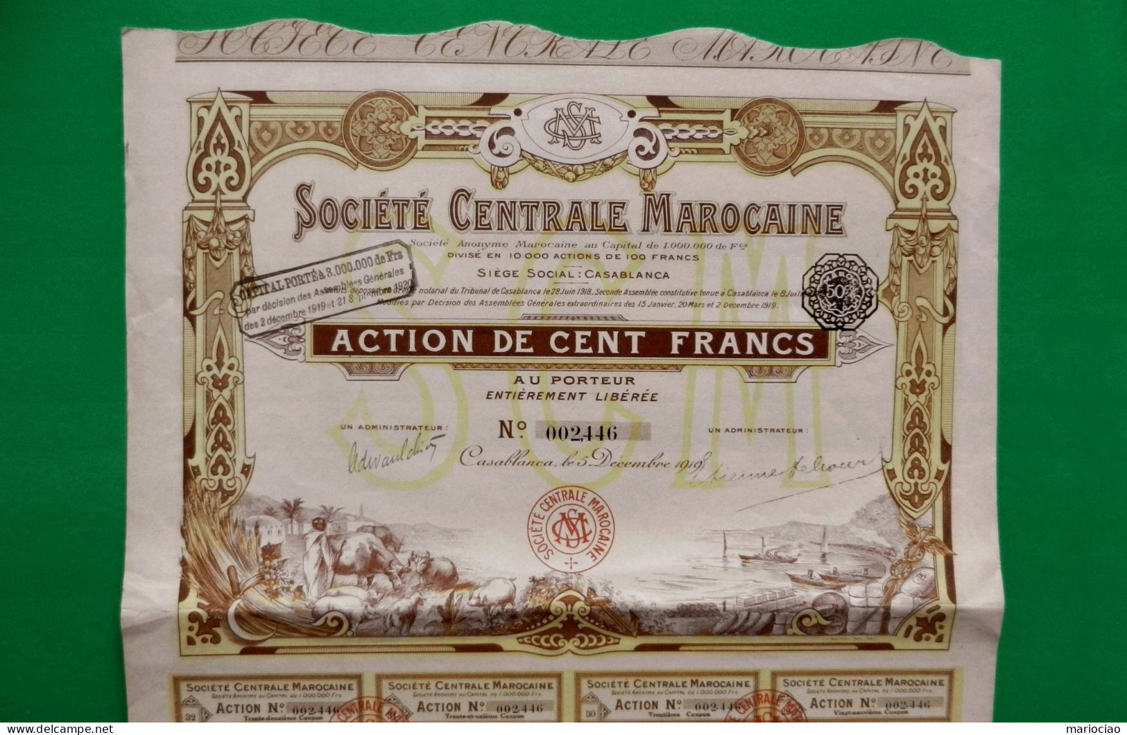T-CFR Société Centrale Marocaine 1919 Maroc Casablanca - Otros & Sin Clasificación