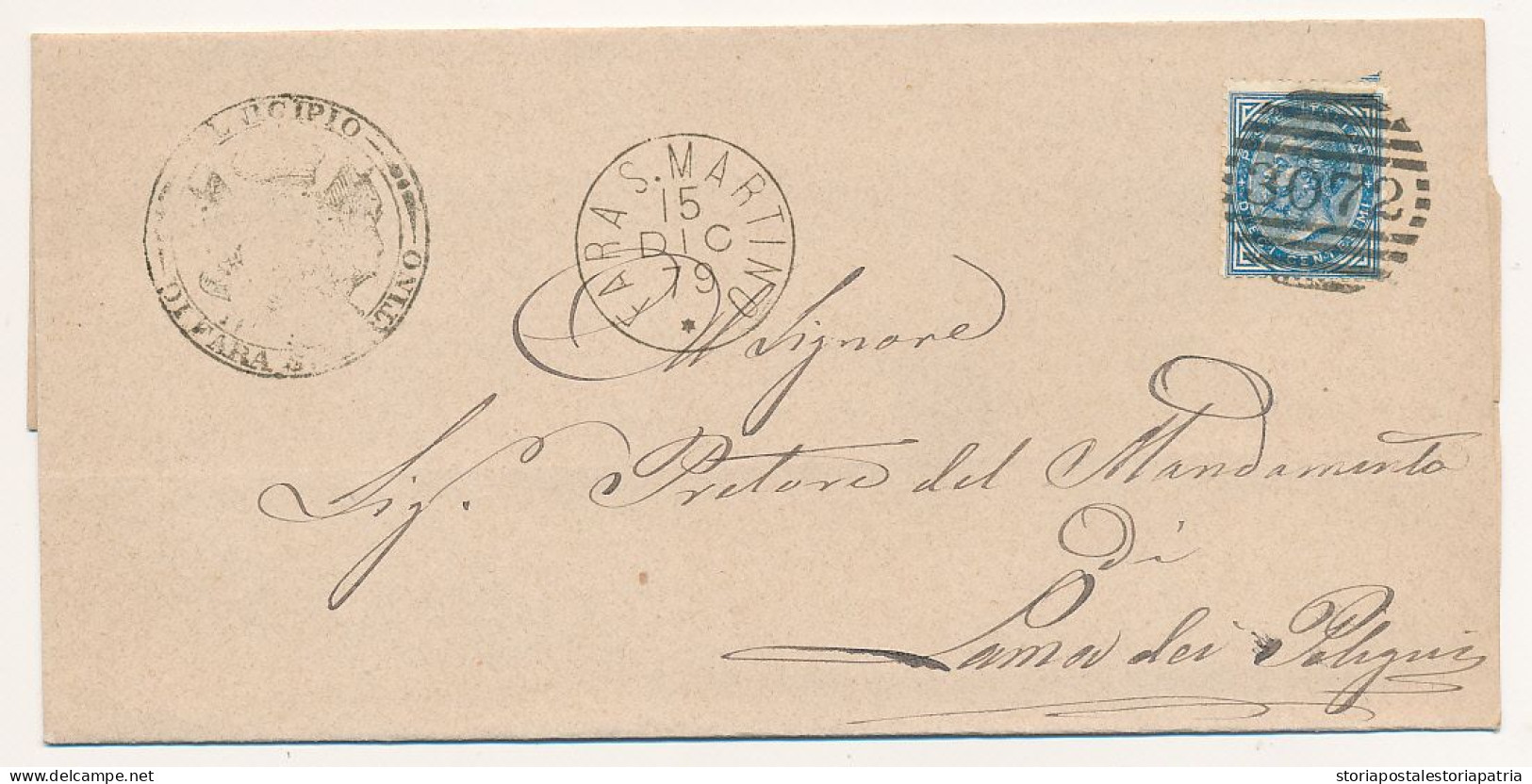 1879  FARA S MARTINO CERCHIO GRANDE + NUMERALE A SBARRE - Storia Postale