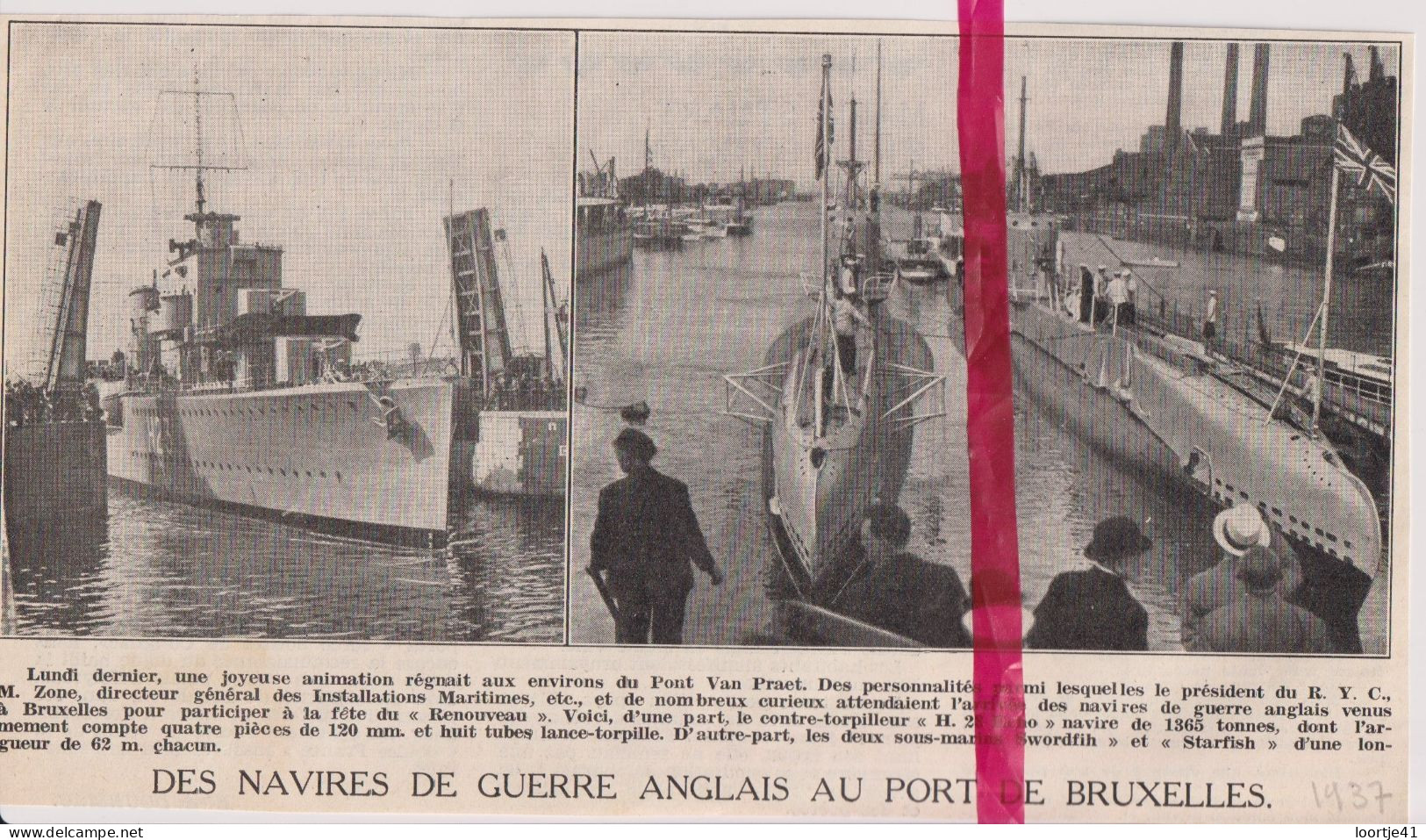 Bruxelles - Les Navires De Guerre Anglais - Orig. Knipsel Coupure Tijdschrift Magazine - 1937 - Non Classés