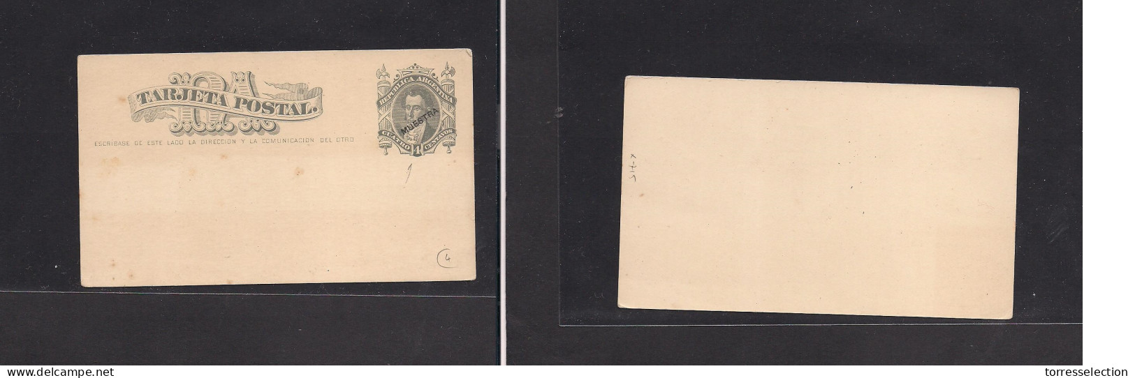 ARGENTINA. Argentina - Cover - C.1880s MUESTRA SPECIMEN Stat Card Early Fine. Easy Deal. XSALE. - Andere & Zonder Classificatie