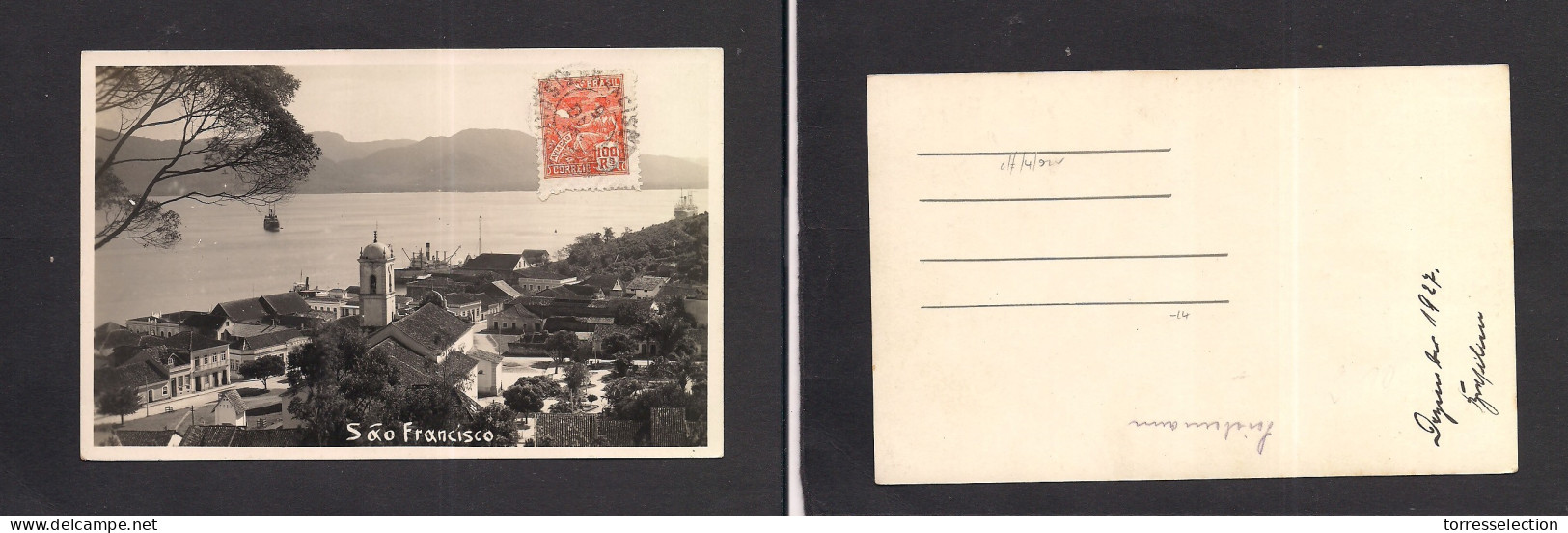 Brazil - XX. 1927. San Francisco. Local Pre-franked Photo Ppc. VF. XSALE. - Other & Unclassified