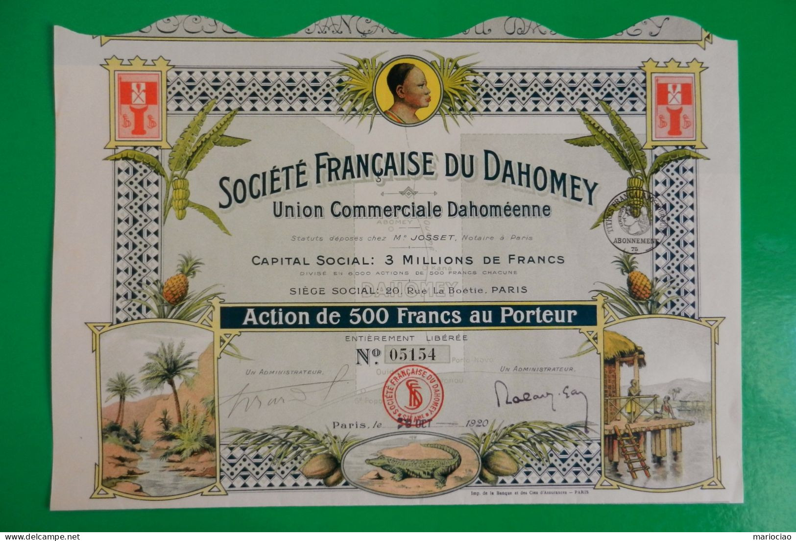 T-CFR Société Française Du Dahomey 1923 - Landbouw