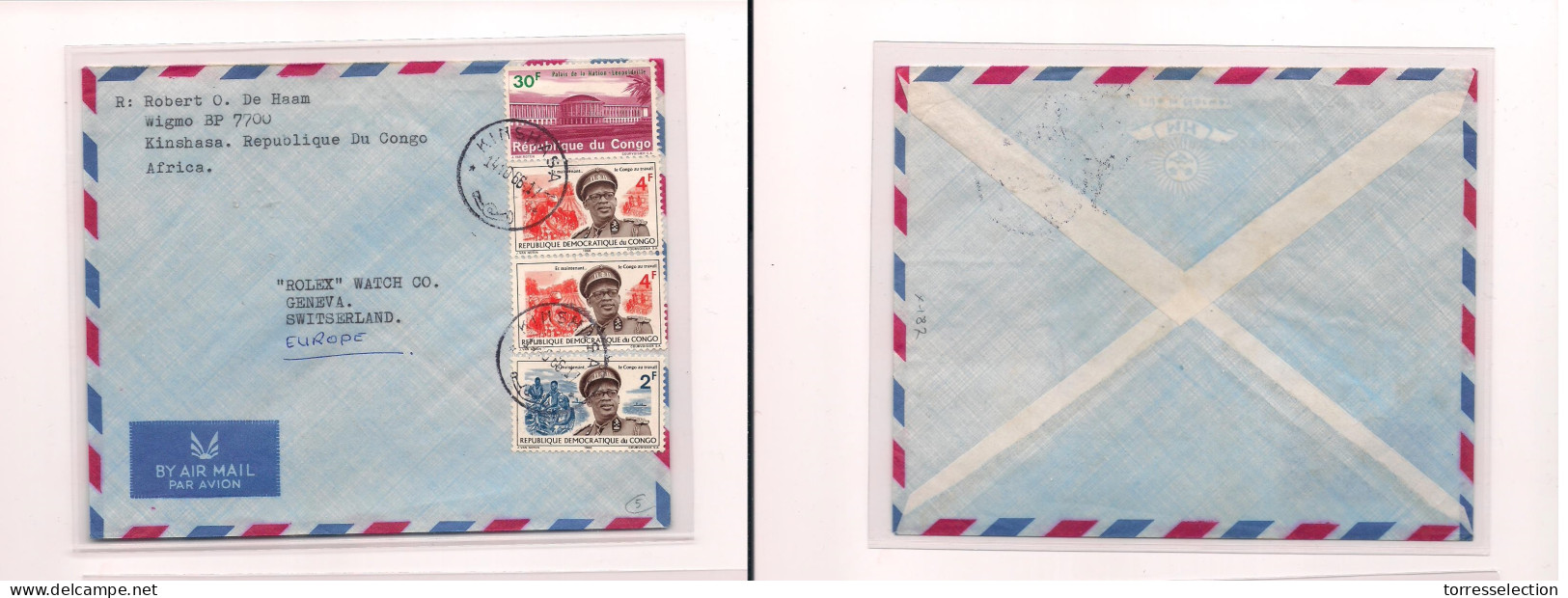 BELGIAN CONGO. Independence - Cover -. 1966 Kinshasa To Switz Geneva Air Multfkd Env. Easy Deal. XSALE. - Other & Unclassified