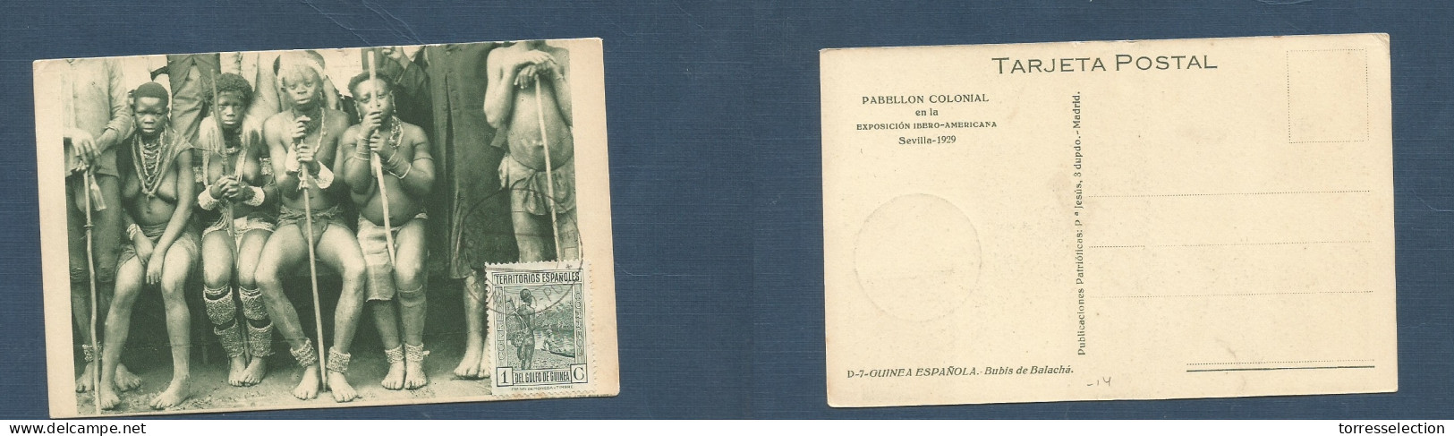 E-GUINEA. 1932 (9 Aug) Sta. Isabel. TP Prefranqueada. Bubis De Balacha. Sin Circular. XSALE. - Other & Unclassified