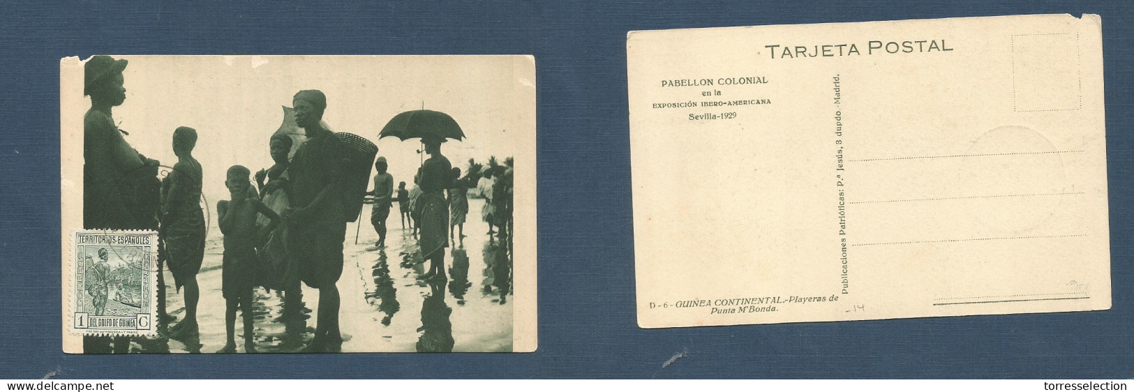 E-GUINEA. 1932 (9 Aug) Sta. Isabel. TP Local Prefranqueada. Playeras. Muy Bonita. XSALE. - Altri & Non Classificati