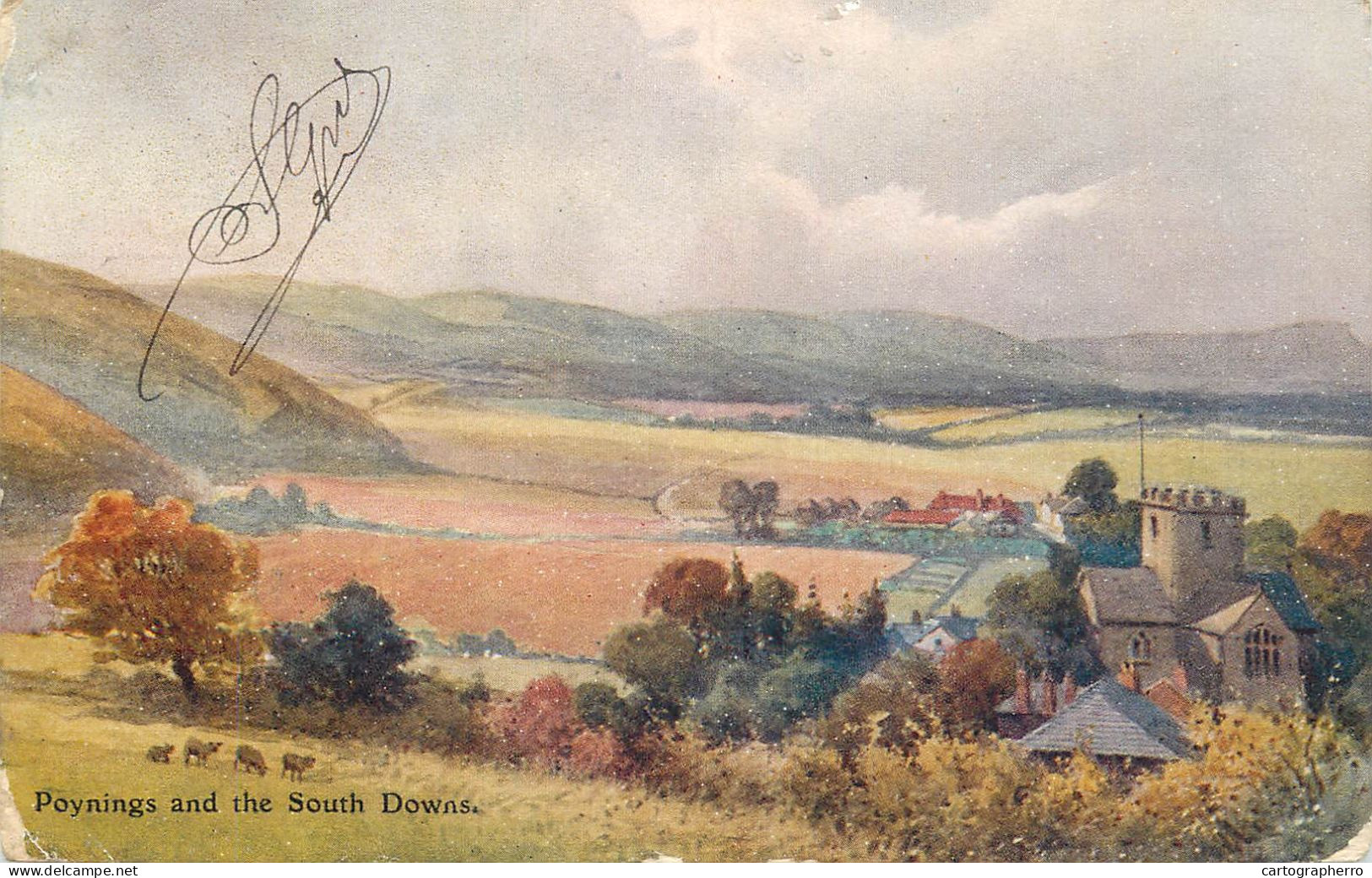Scenic Postcard England Poynings South Downs - Other & Unclassified