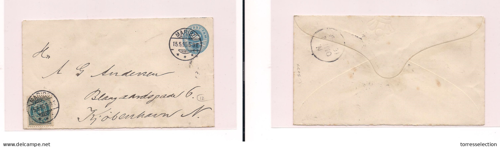 DENMARK. Cover  -. 1896 Maribo Stat Env + Adtl. Easy Deal. XSALE. - Other & Unclassified