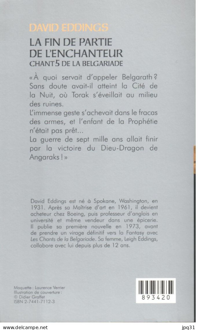 David Eddings - La Fin De Partie De L'enchanteur - Chant 5 De La Belgariade - 2004 - Fantastique