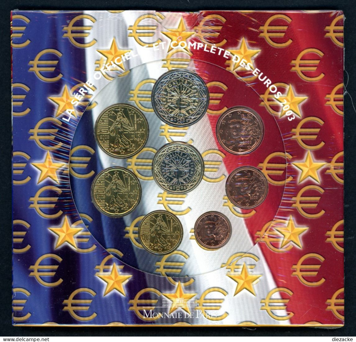 Frankreich 2003 Kursmünzensatz/ KMS Im Folder ST (M4673 - Autres & Non Classés