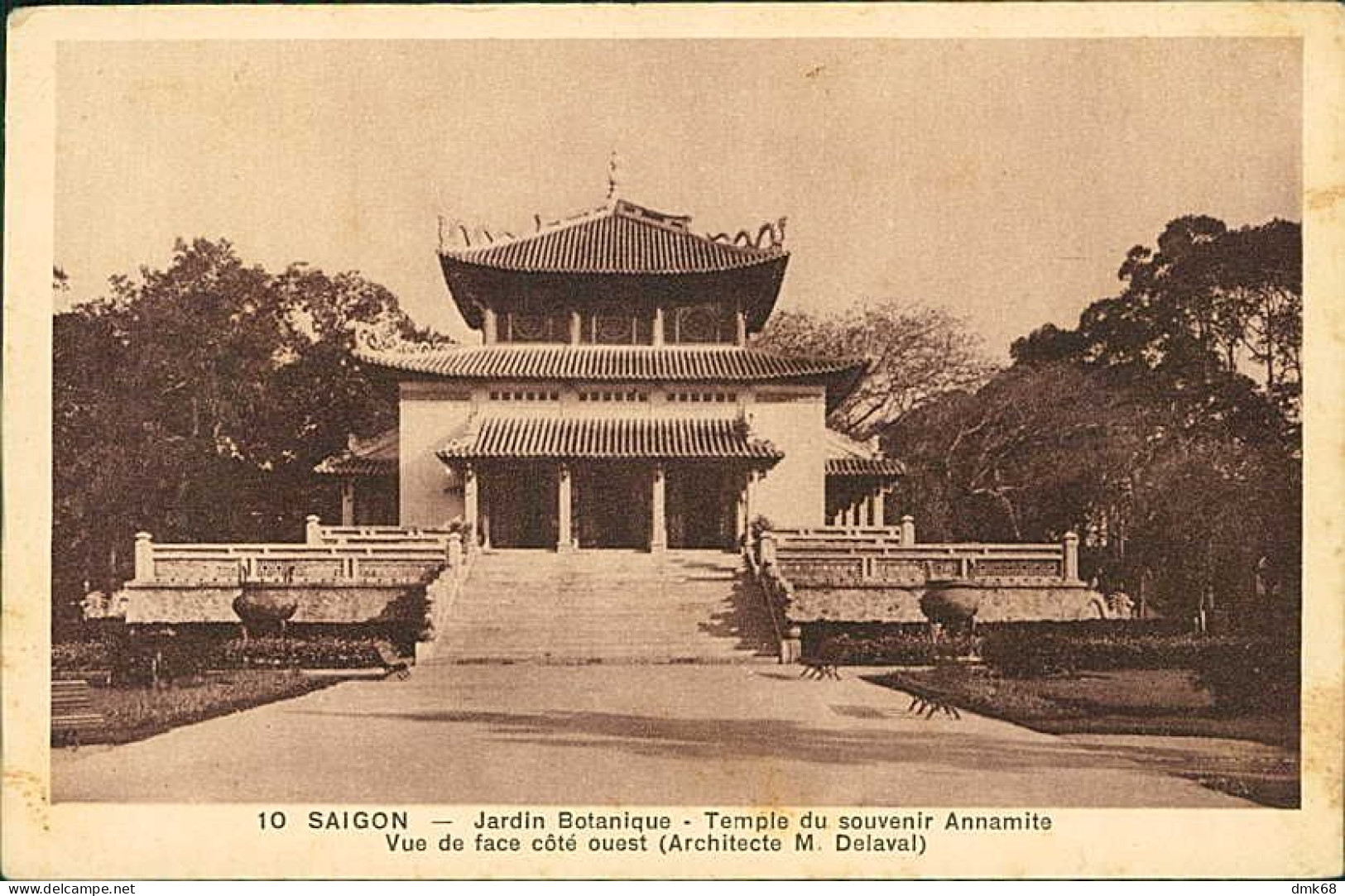 VIETNAM - Ho Chi Minh / SAIGON - JARDIN BOTANIQUE - TEMPLE DU SOUVENIR ANNAMITE - VUE DE FACE COTE OUEST - 1930s (18363) - Viêt-Nam