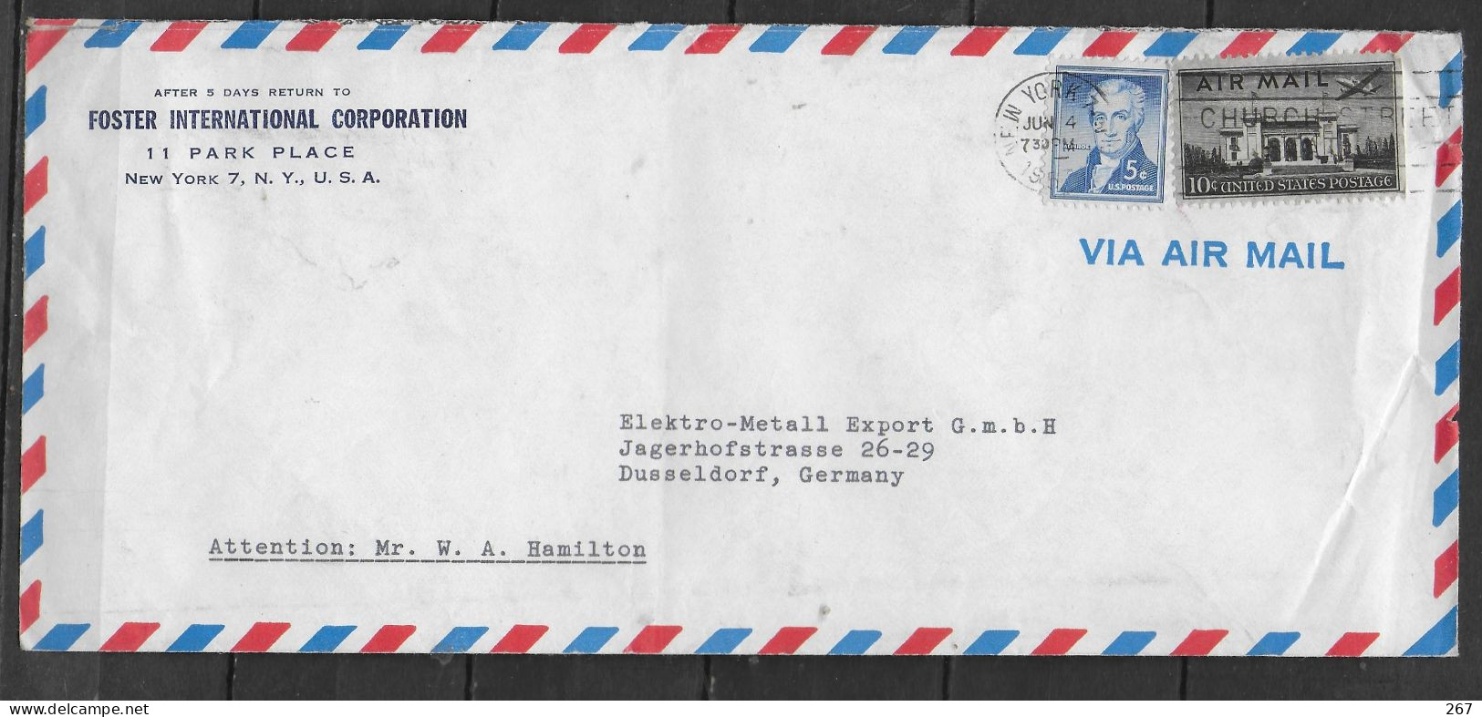 USA Lettre New York Avions - Postal History