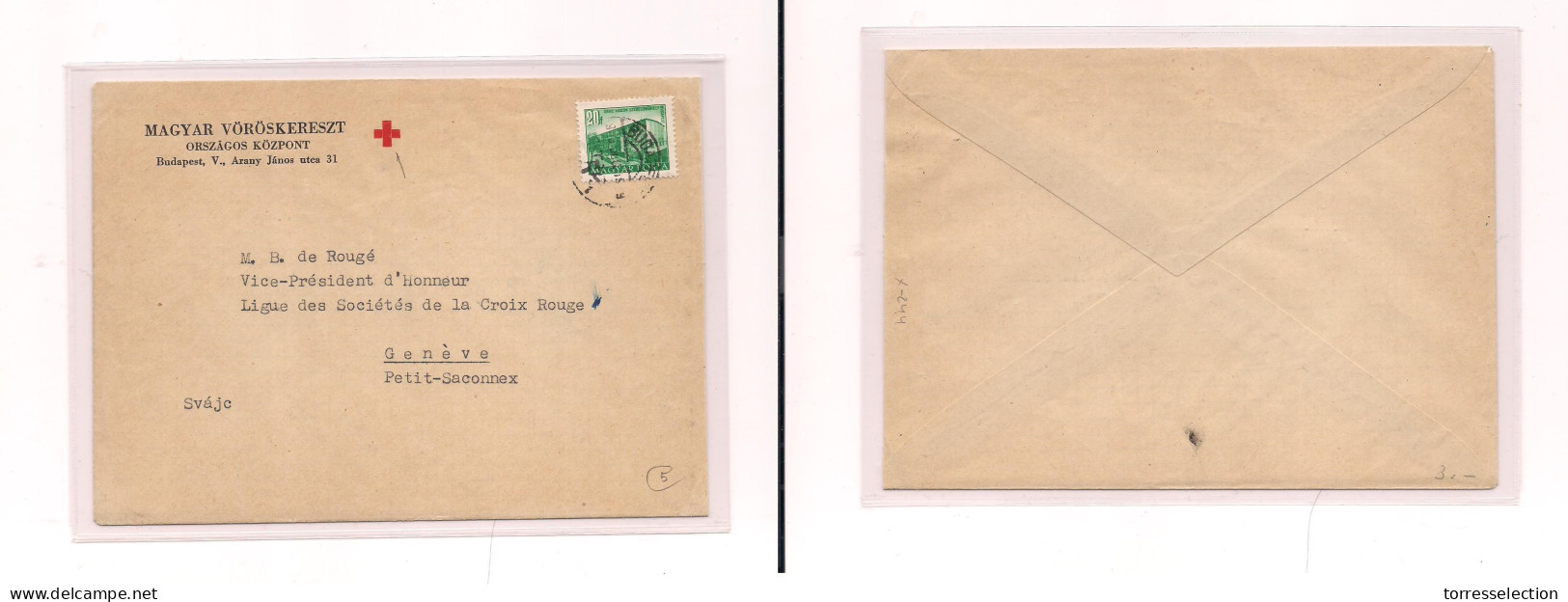 HUNGARY. Cover - . 1958 Red Cross Pow Budapest To Switz. Easy Deal. XSALE. - Andere & Zonder Classificatie
