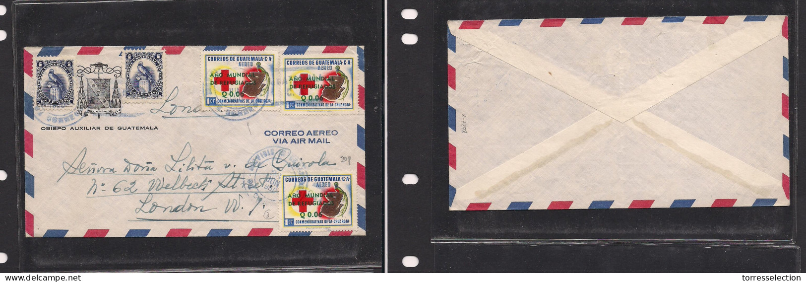 GUATEMALA. Guatemala Cover 1960 GPO To London Uk Air Mult Fkd Env Red Cross Ovpted Issue. Easy Deal. XSALE. - Guatemala