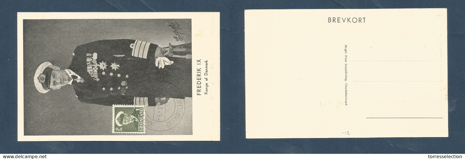 GREENLAND. 1952 (5 March) Fredenik Ix Pre Fkd Special Cachet Circulated Card. Fine. XSALE. - Otros & Sin Clasificación