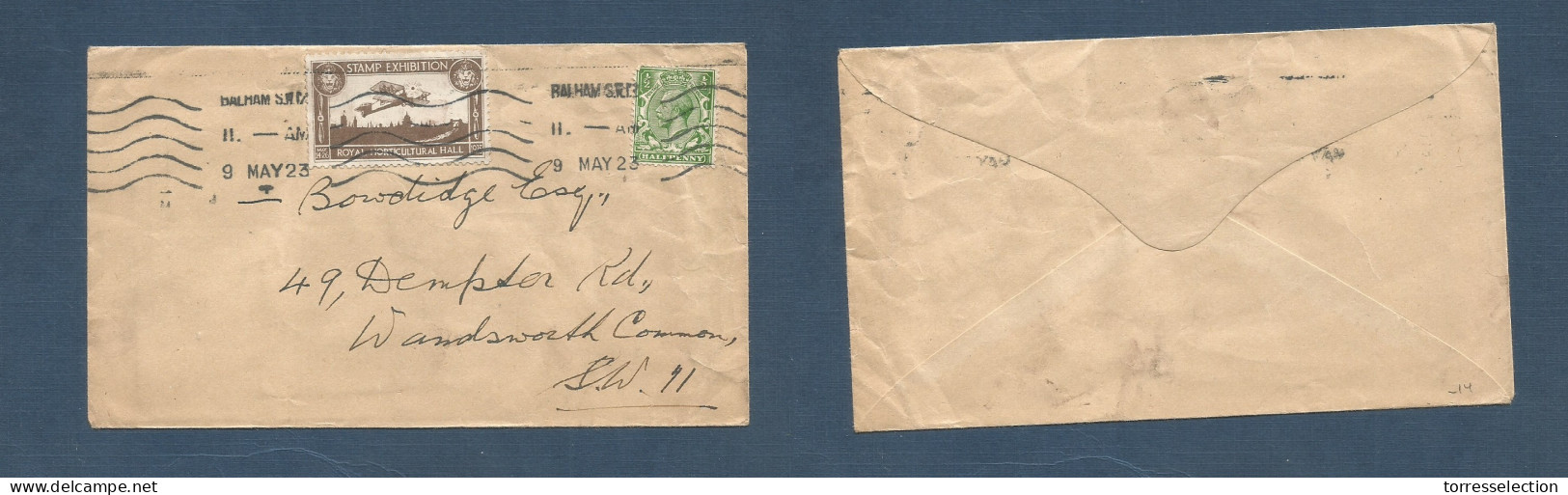 Great Britain - XX. 1923 (9 May) British Stamps. Exhibition Royal Horticultural Hale. Balham - Wandsworth 1/2d Green Fkd - ...-1840 Préphilatélie