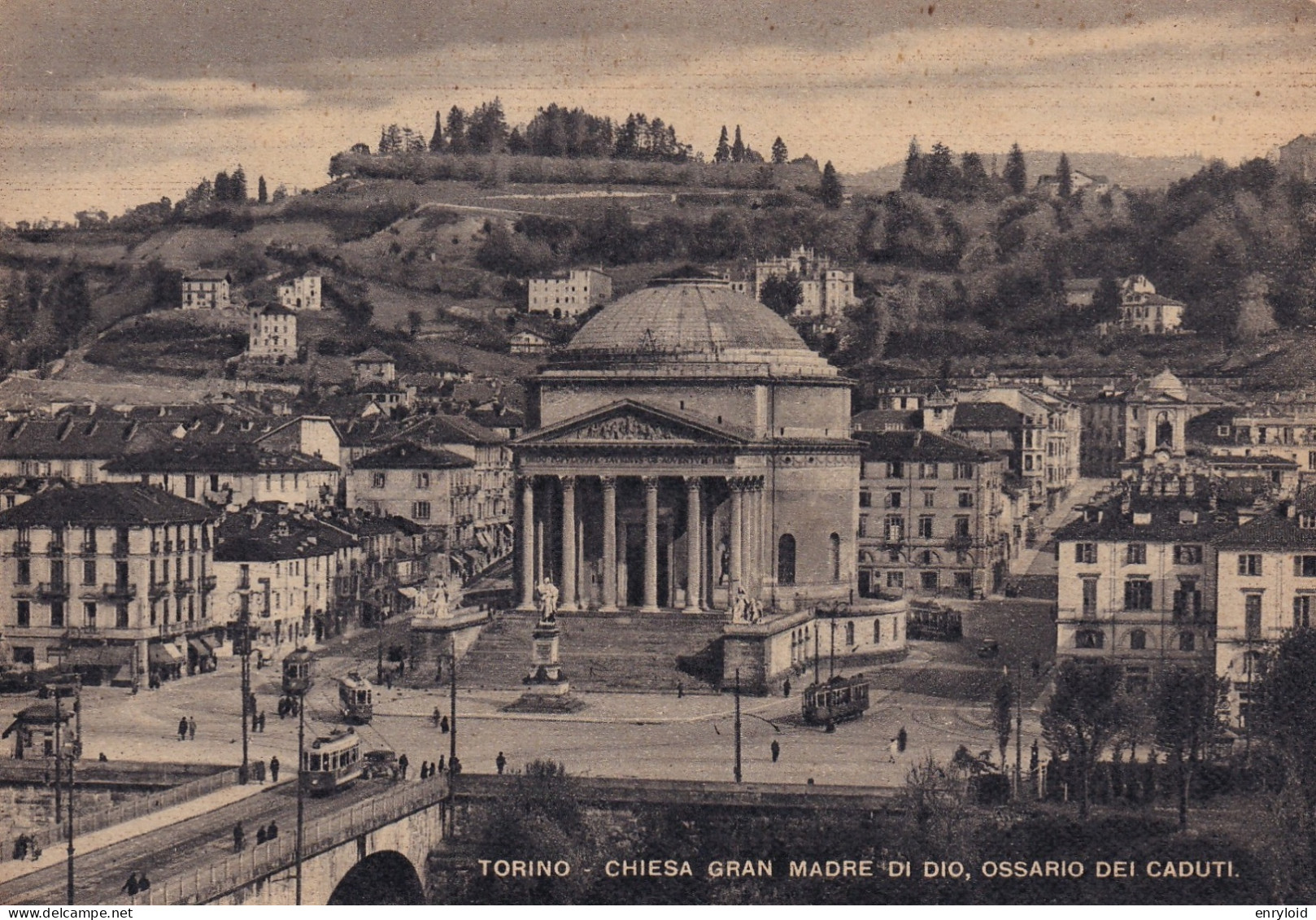 Torino Chiesa Gran Madre Di Dio ,Ossario Dei Caduti ( Tram ) - Autres & Non Classés