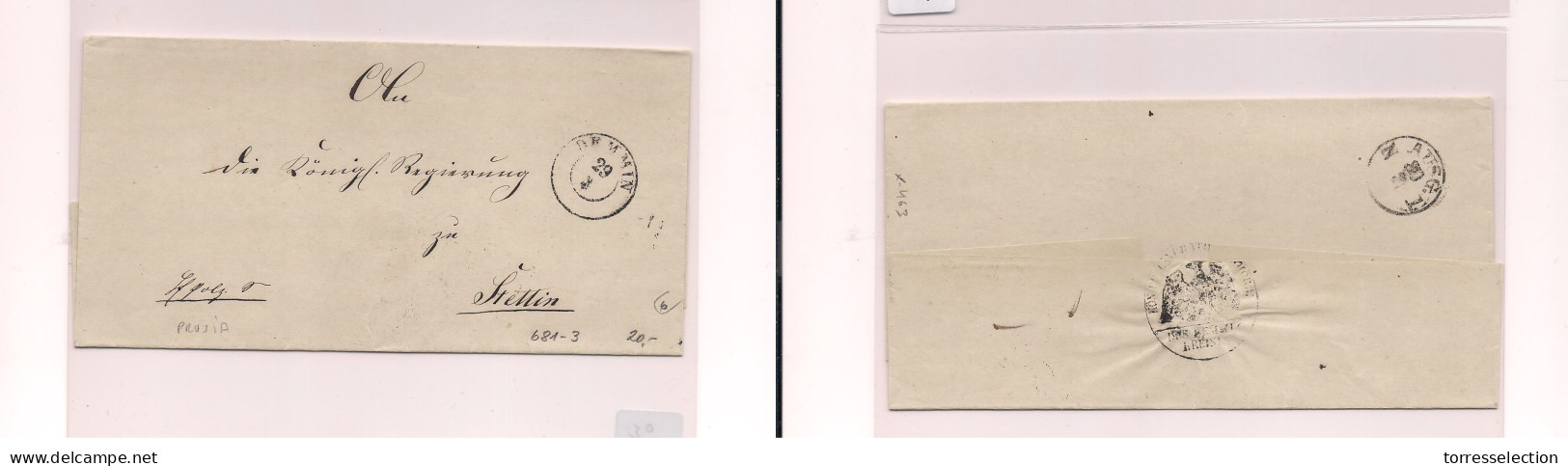 GERMANY. Germany - Cover - C.1851 Demmin To Stettin Prusia E Pref. Fine. Easy Deal. XSALE. - Other & Unclassified