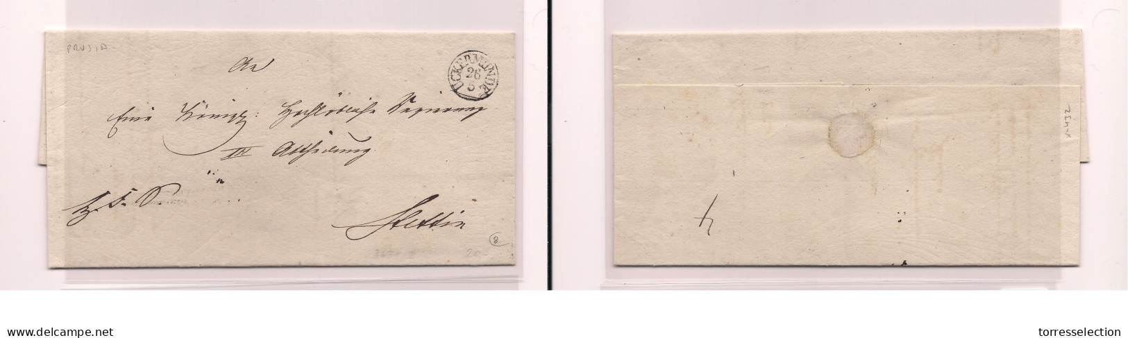 GERMANY. Germany - Cover - C.1848  Uckermunde To Stettin E Pref Prusia. Easy Deal. XSALE. - Other & Unclassified