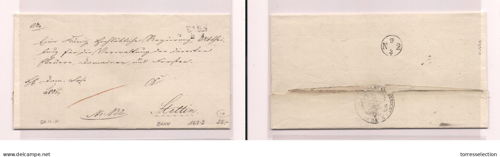 GERMANY. Germany - Cover - C.1847 Prusia Bahn To Stettin E Pref. Easy Deal. XSALE. - Other & Unclassified