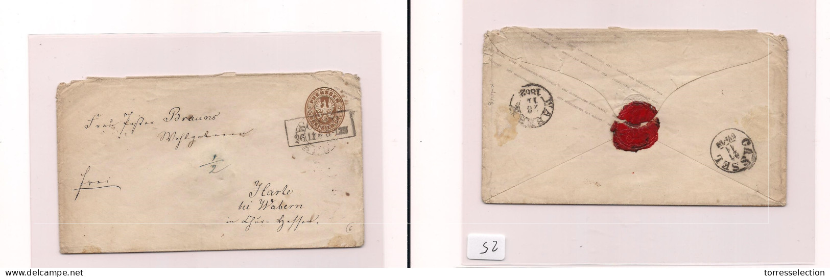 GERMANY. Germany - Cover - 1862 Soblu To Harle Stat Env Prusia. Easy Deal. XSALE. - Sonstige & Ohne Zuordnung