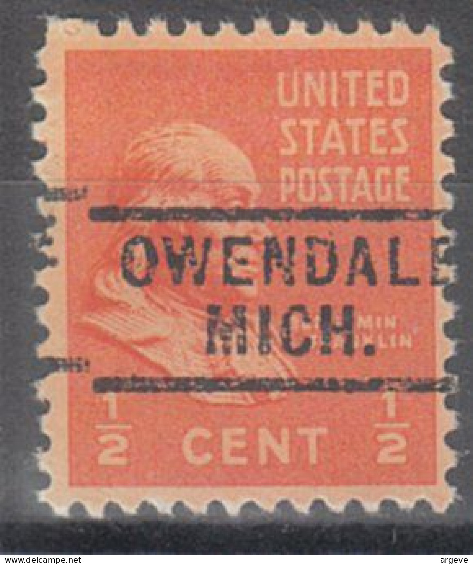 USA Precancel Vorausentwertungen Preo Locals Michigan, Owendale 729 - Precancels