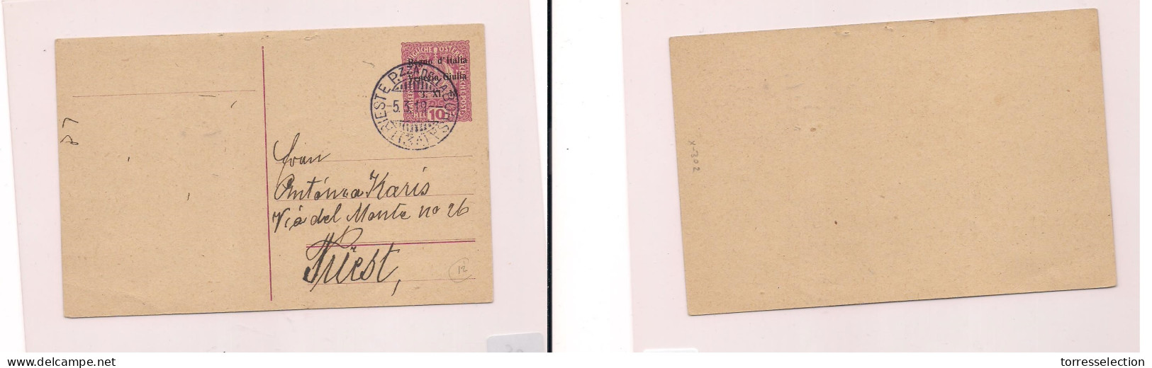 ITALY. Cover -  1919 Venezi Giulia Ovpt Triest Stat Card Cds. Easy Deal. XSALE. - Unclassified