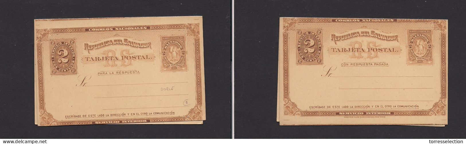 SALVADOR, EL. Salvador - Cover - 2c Brown Mint Early Doble Stat Card, Scarce. Easy Deal. XSALE. - El Salvador