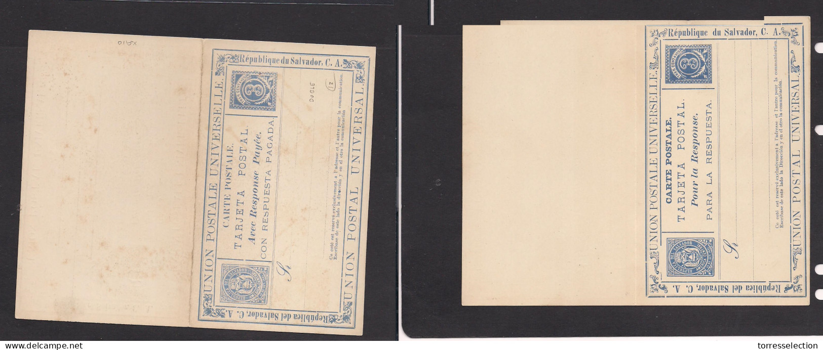 SALVADOR, EL. Salvador - Cover -  C.1880 Aerly Doble Rare Stationary Card Mint, Fine. Easy Deal. XSALE. - El Salvador