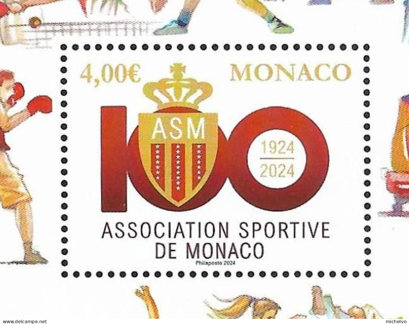 Monaco 2024 - Bloc - Centenaire De L' Association Sportive De Monaco ** - Ongebruikt