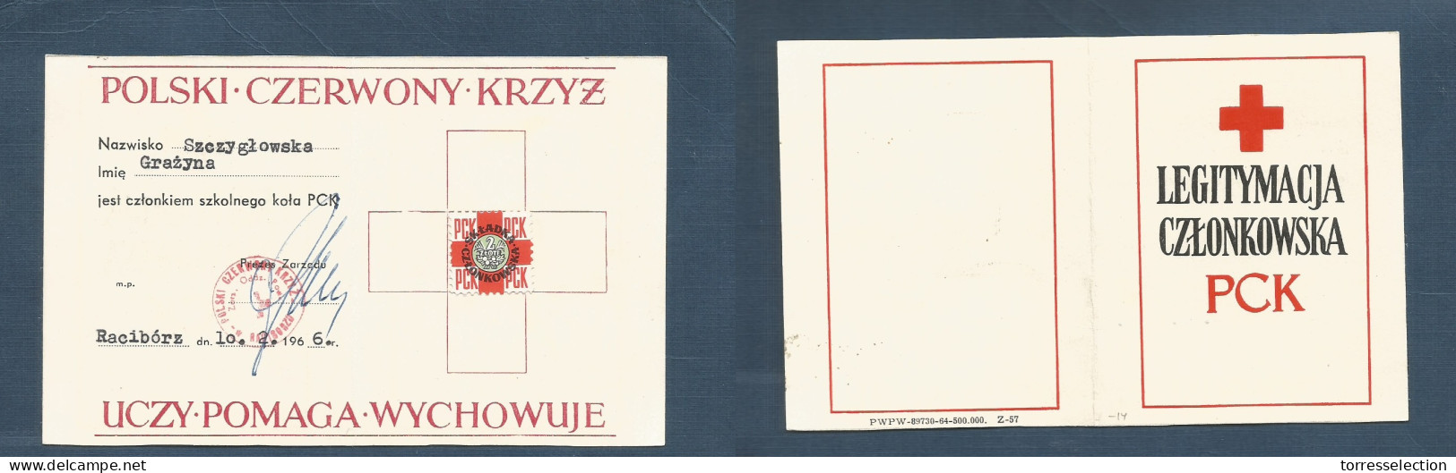POLAND. 1966 (10 Feb) Polish Red Cross. Raciborz Carnet. PCK Color Label. XSALE. - Sonstige & Ohne Zuordnung