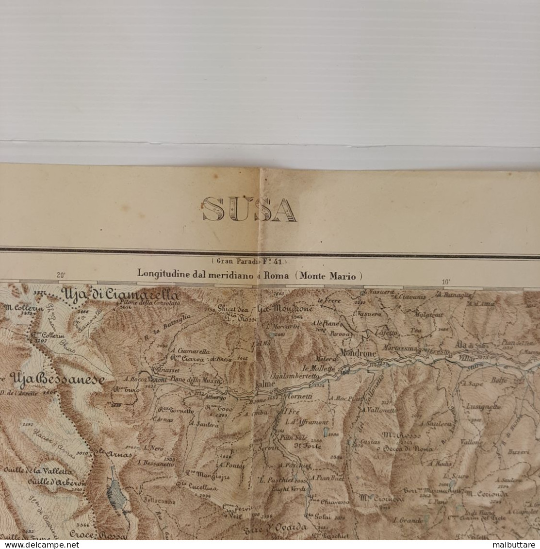 Carta Geografica, Cartina Mappa Militare Susa Torino Piemonte F55 Della Carta D'Italia Scala 1:100.000 - Cartes Géographiques