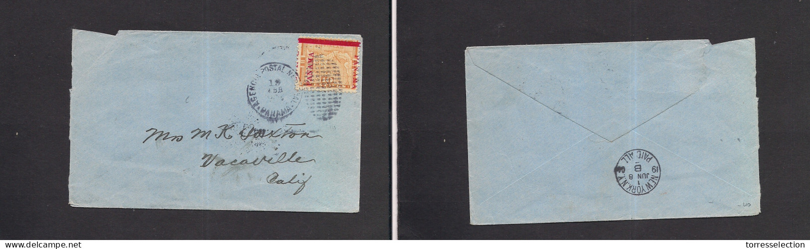 PANAMA. 1904 (19 April) APN - USA, CA, Vacaville Red Ovptd Issue Fkd Env. XSALE. - Panama