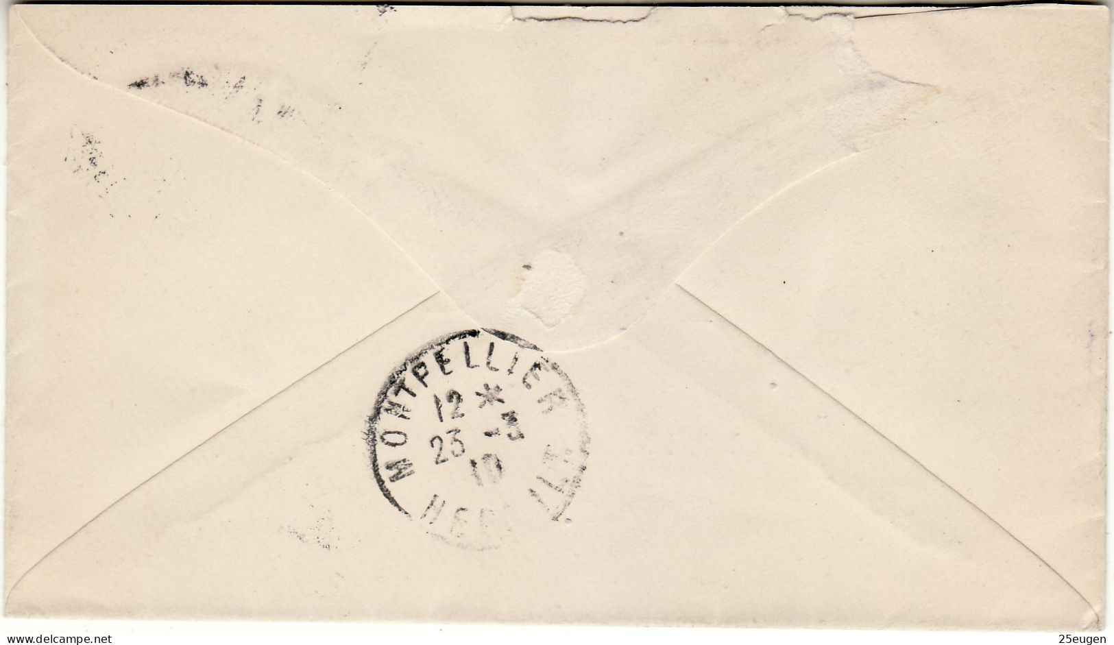 GREAT BRITAIN 1910 LETTER WITH FRENCH SURCHARGE SENT FROM BIRMINGHAM TO MONTPELLIER - Cartas & Documentos