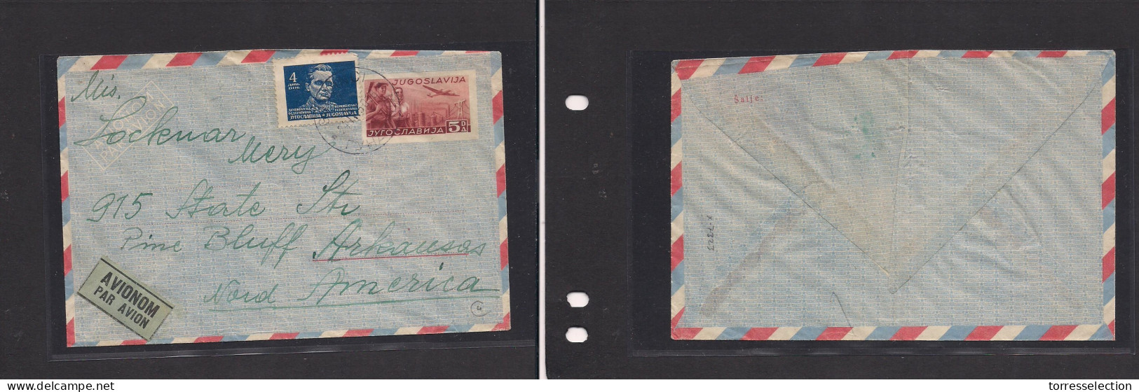 YUGOSLAVIA. Yougoslavia Cover 1950 Gamboi To USA Arkansas Air Stat Env+adtl. Easy Deal. XSALE. - Other & Unclassified