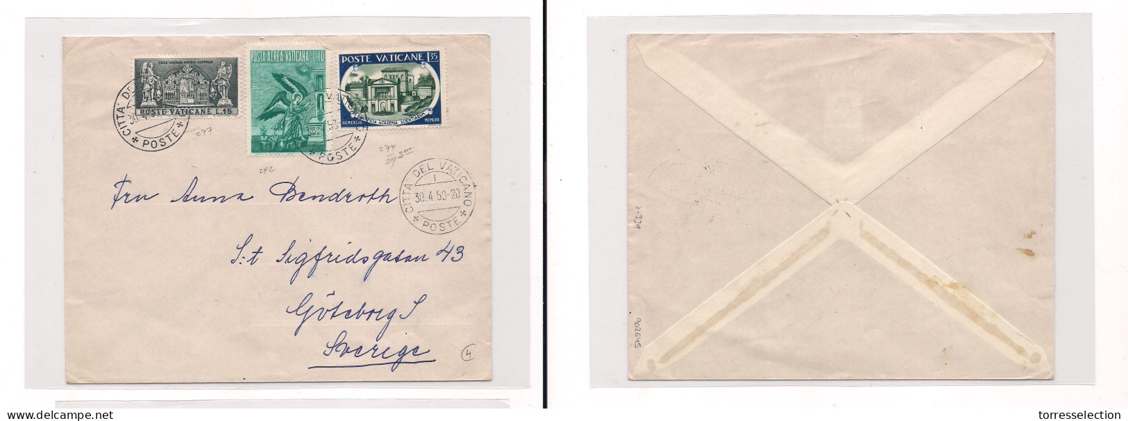 VATICAN. Cover -  1958 Citta To Sweden Gotheburg Multfkd Env. Easy Deal. XSALE. - Other & Unclassified