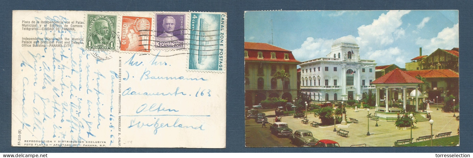 USA-CANAL ZONE. 1902 (16 Aug) Balboa - Switzerland, Olten . Multifkd Ppc. XSALE. - Other & Unclassified