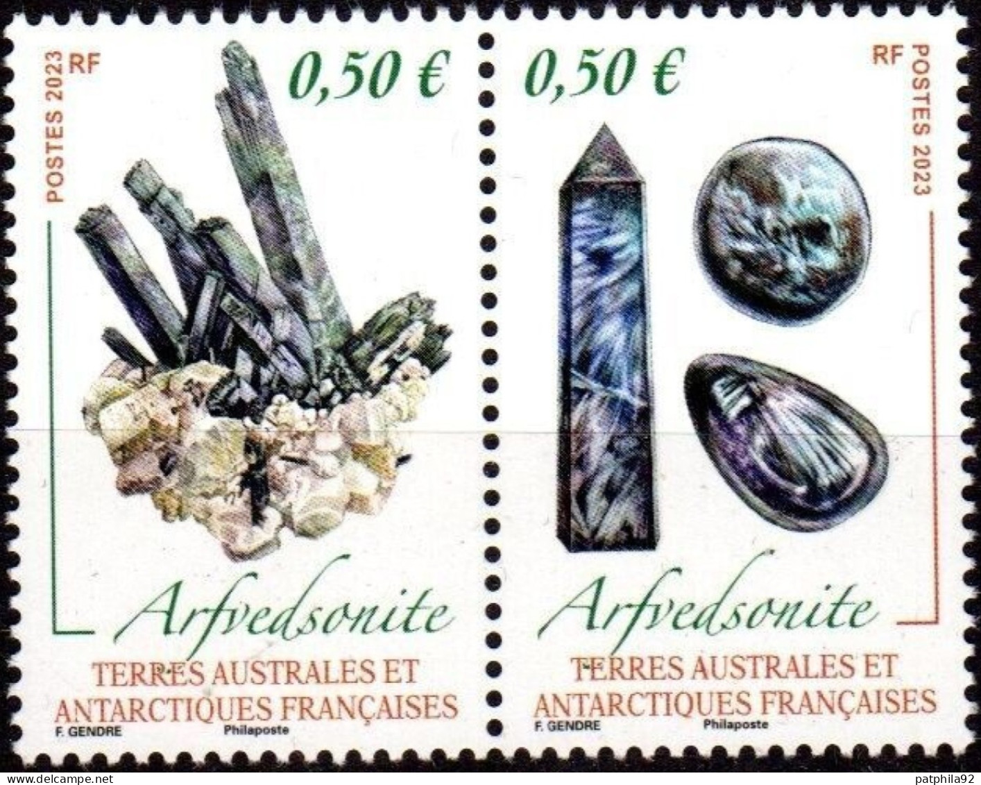 2023_Timbre TAAF N° 1024/1025 Neuf** Mnh Luxe Arfvedsonite. - Neufs