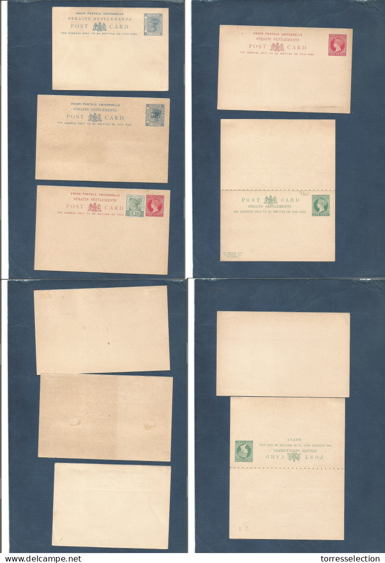 STRAITS SETTLEMENTS SINGAPORE. C. 1890 - 00s. 5 Diff. QV Mint Stationaries. VF Condition. Opportunity. XSALE. - Singapore (1959-...)
