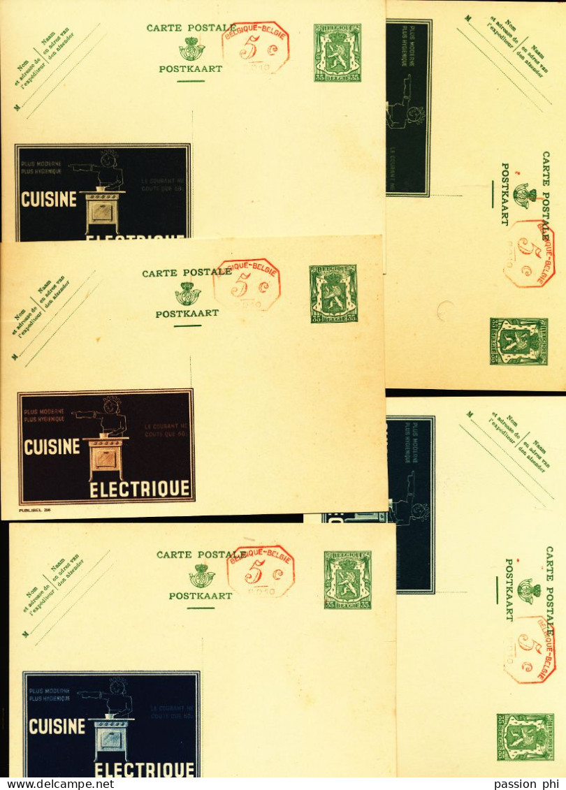 BELGIUM PPS SBEP 6 296 P010 CUISINE ELECTRIQUE SET UNUSED - Werbepostkarten