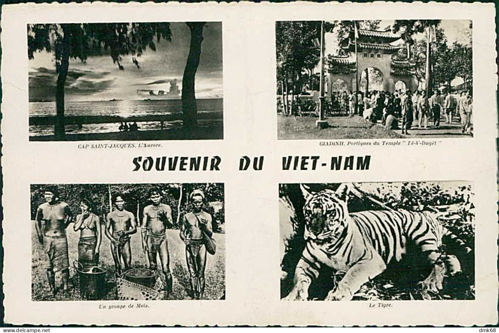 VIETNAM - SOUVENIR - 4 VIEWS - CAP SAINT JACQUES / GIADINH TEMPLE - GROUPE DE MOIS / TIGER - 1950s (18364) - Viêt-Nam