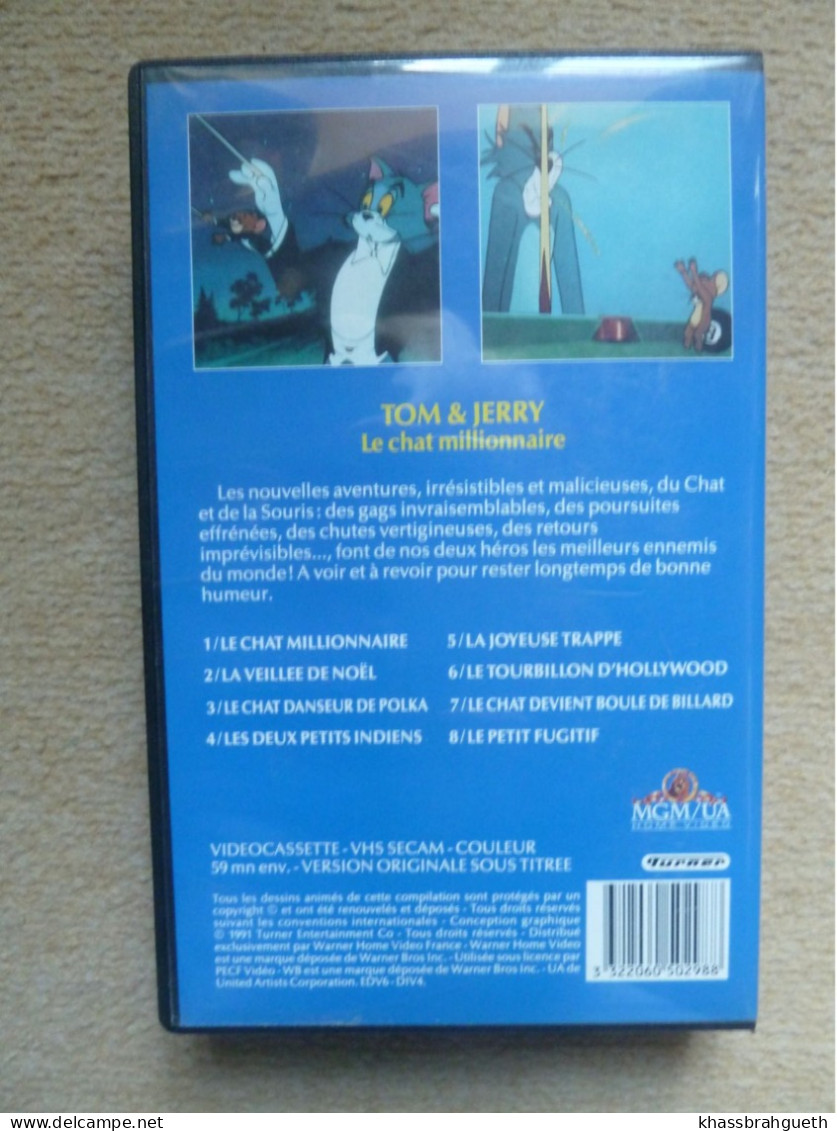 TOM & JERRY . LE CHAT MILLIONNAIRE (CASSETTE VHS) - MGM HOME VIDEO 1991 - Cartoons