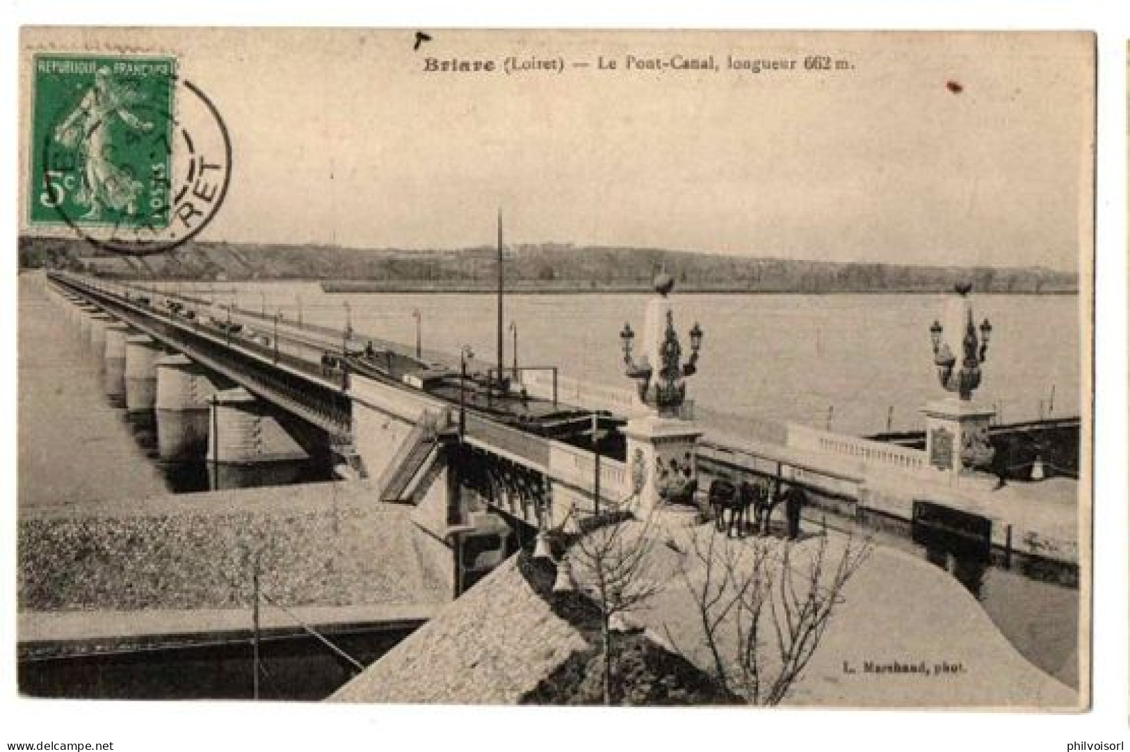 BRIARE LE PONT CANAL 1 PENICHE ATTELAGE ANIMEE - Briare