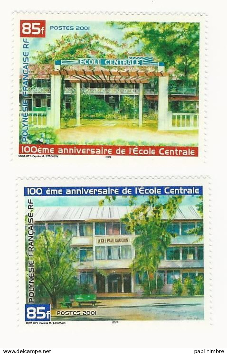 Polynésie-2001-Centenaire De L'Ecole Centrale - N° 631 Et 632 ** - Nuovi