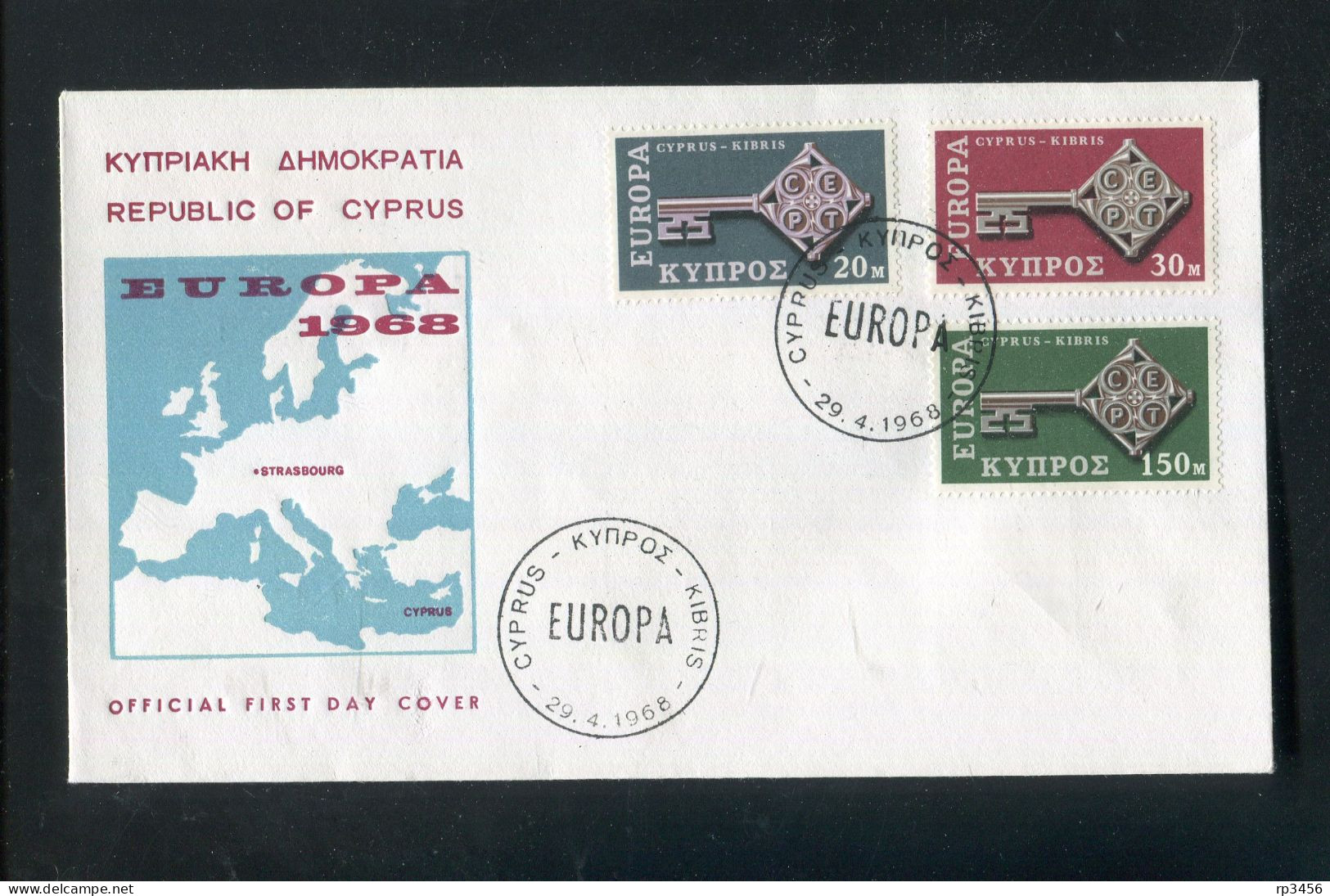 "ZYPERN" 1968, Mi. 307-309 FDC (R1223) - Covers & Documents