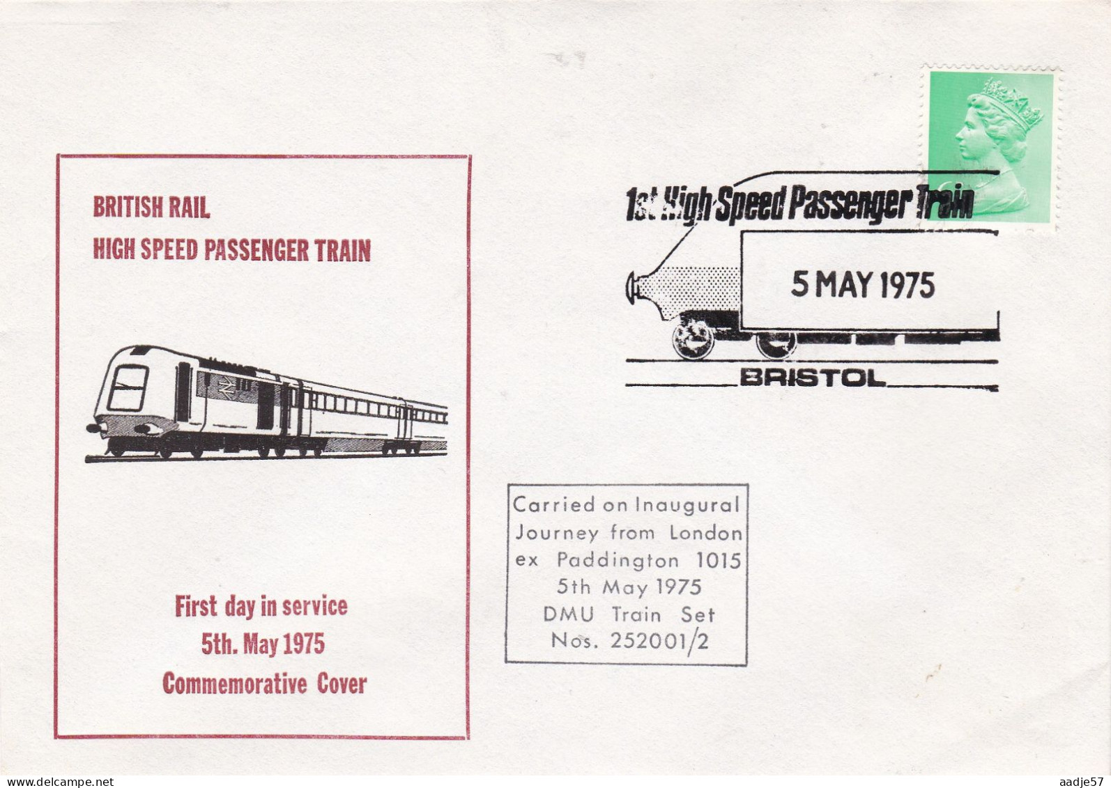 GB Engeland 1975 British Rail High Speed Passenger Train FDC 05-05-1975 - Trains