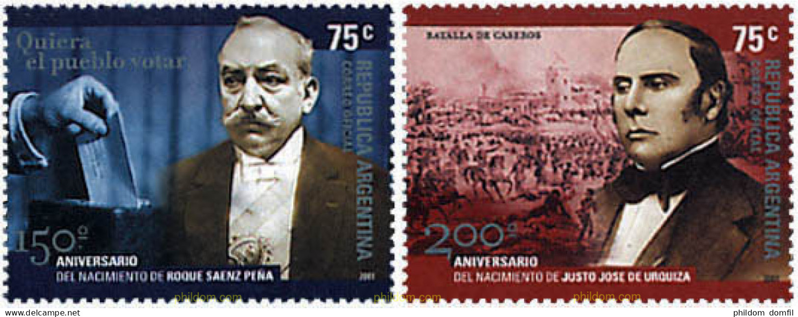 97529 MNH ARGENTINA 2001 PERSONAJES - Neufs