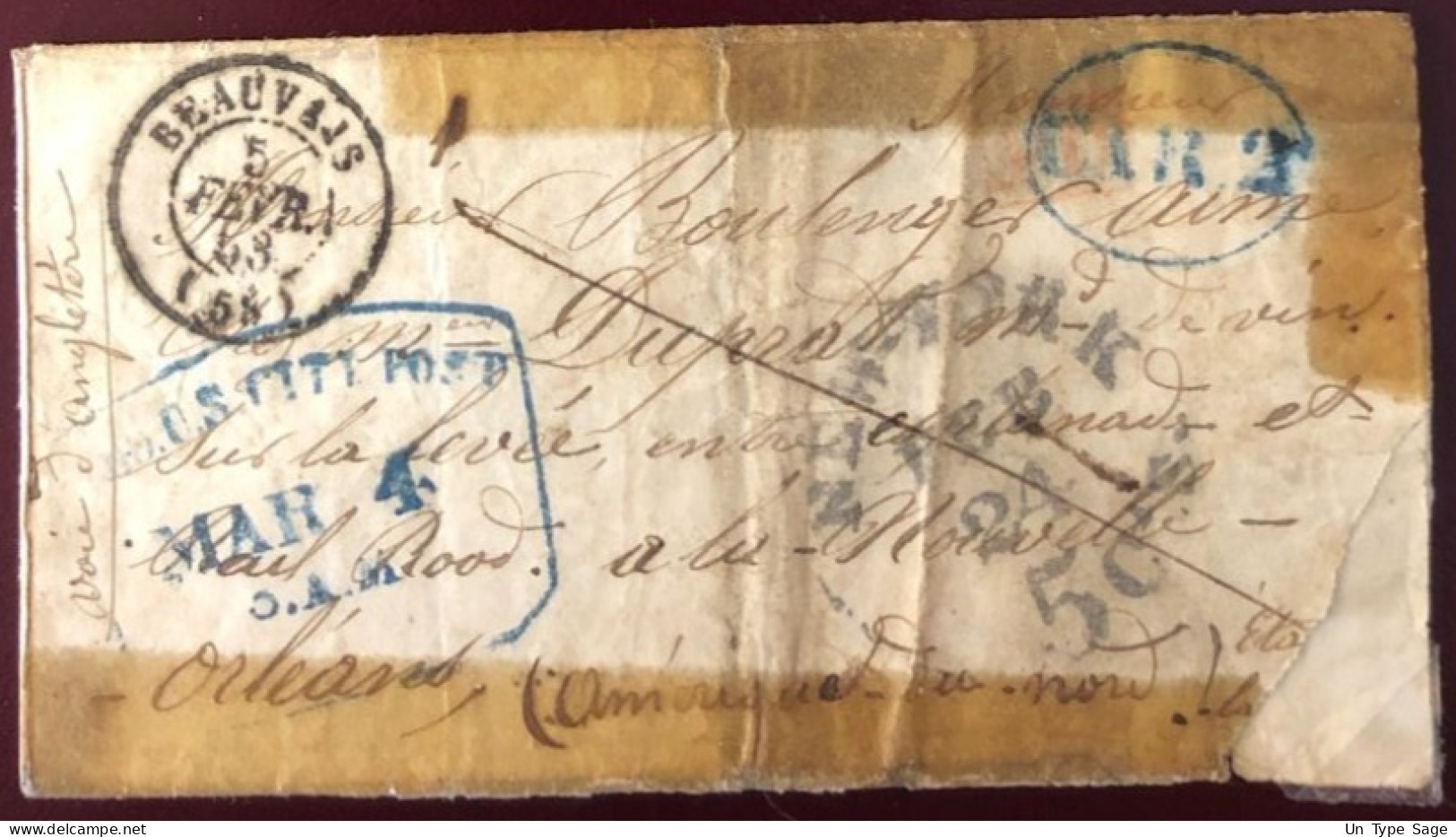 Etats-Unis, Lettre (LSC) En Mauvais état 1853 - (B1359) - Marcofilie